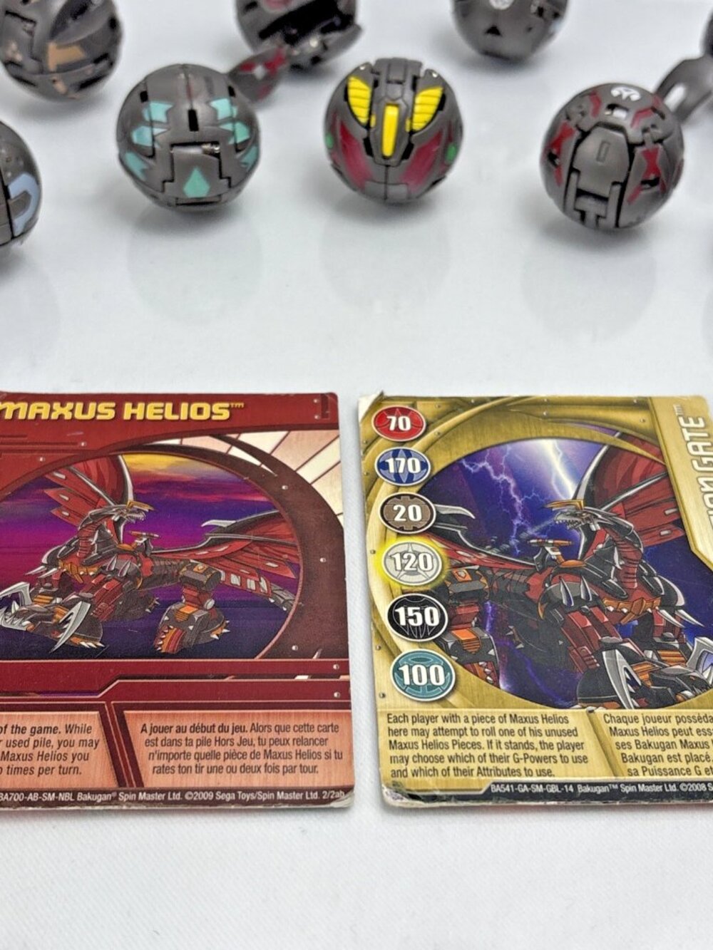 Bakugan Maxus Helios 7-in-1 with Cards + Extra Figures **Read** Broken Parts